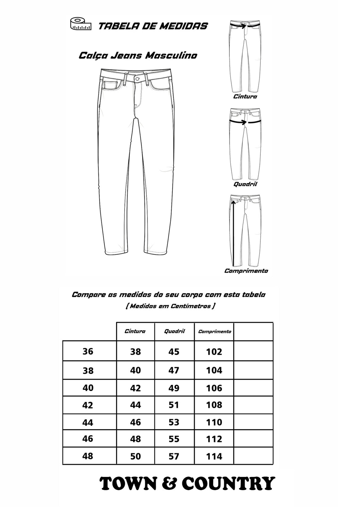 CALCA JEANS SLIM FIT TOWN & COUNTRY