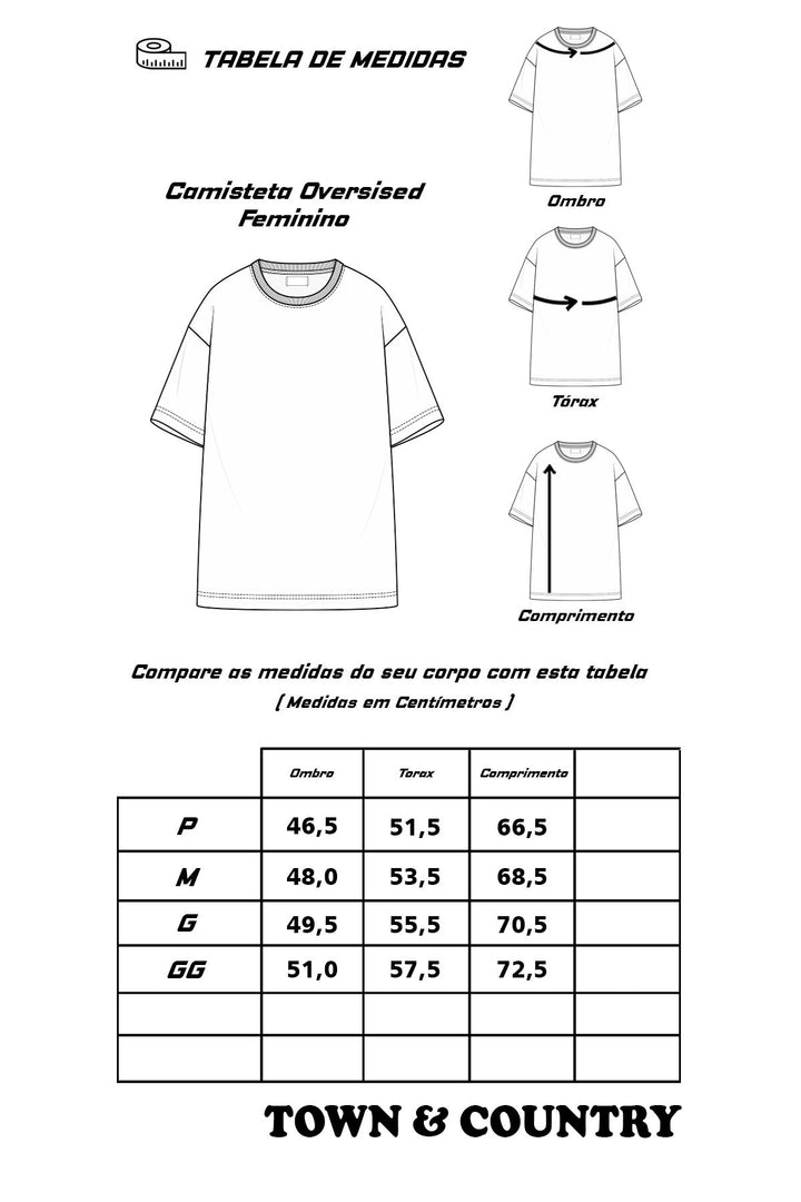 CAMISETA OVERSIZED FEM SKULL HARMONY TOWN & COUNTRY
