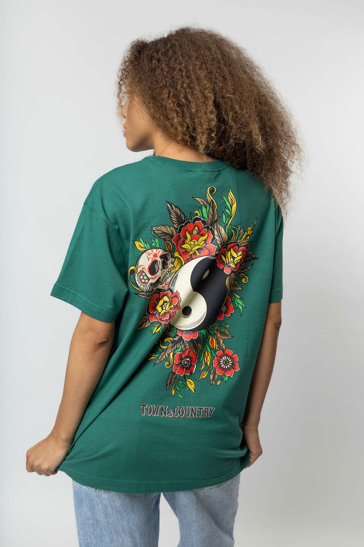 CAMISETA OVERSIZED FEM SKULL HARMONY TOWN & COUNTRY