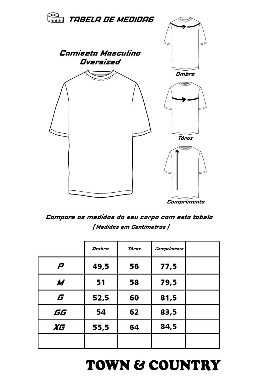 CAMISETA OVERSIZED MASCULINA TOWN & COUNTRY RING OF STARS