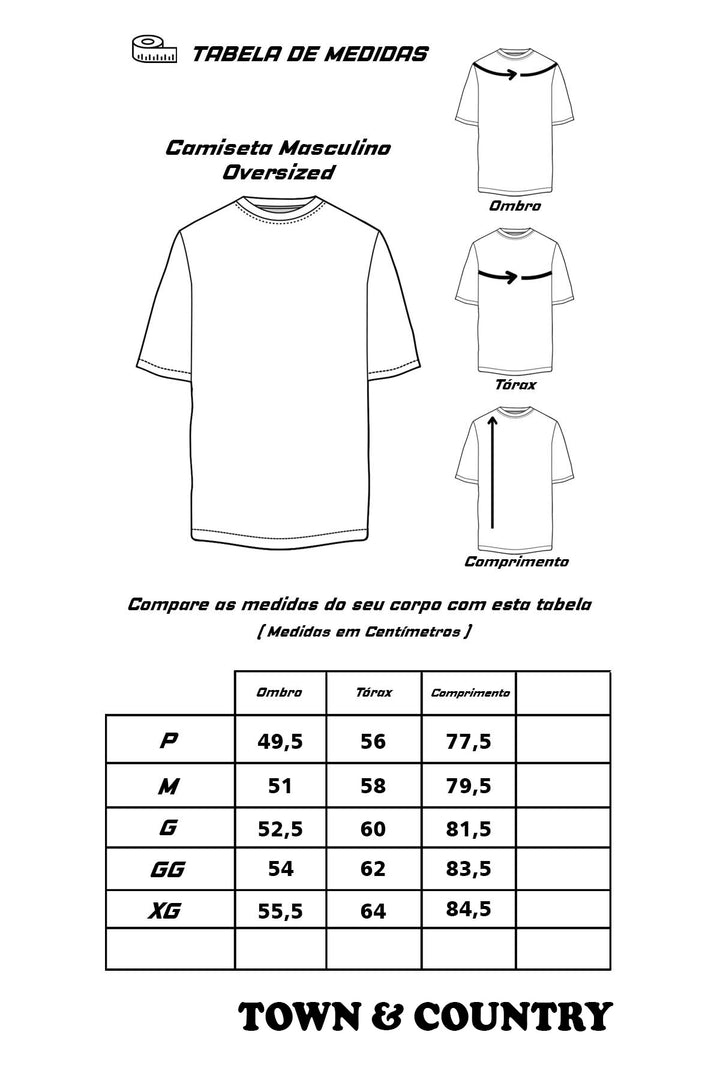 CAMISETA OVERSIZED MASCULINA TOWN & COUNTRY RING OF STARS